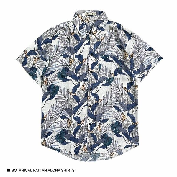 新品未使用　ラスト1点 植物柄　ボタニカル　アロハシャツ　半袖　シャツ　カジュアル　Mサイズ