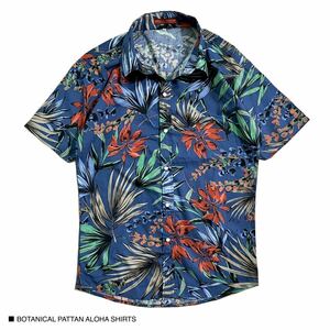 新品　植物柄　花柄　ボタニカル柄　アロハシャツ　半袖　シャツ　カジュアル　Mサイズ