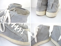 イタリア製■NeIL Barrett：ニールバレット■上質 牛革 パンチング加工 カウレザー ハイカット スニーカー■グレー■size39(24.5～25cm)_画像10