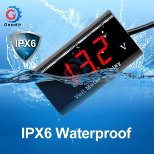IPX6防水防塵 デジタル電圧計 12V 送料無料 ボルトメーター バッテリー電圧 測定 バイク オートバイ、