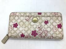 COACH コーチ★長財布 ラウンドジップ 花柄 ウォレット PVCレザー_画像1