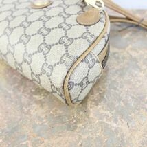 OLD GUCCI PLUS HALF MOON TYPE GG PATTERNED SHOULDER BAG MADE IN ITALY/オールドグッチプラスハーフムーン型GG柄ミニショルダーバッグ_画像6