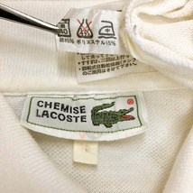 CHEMISE LACOSTE ラコステ 42 レディース ポロワンピース ノースリーブ フレアスカート 鹿の子 ウエストゴム 綿×ポリ オフホワイト 白系_画像4