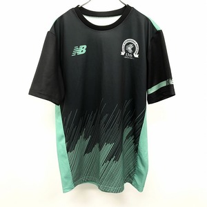 NB NEW BALANCE ニューバランス L メンズ Tシャツ 第13回湘南国際マラソン 両面プリント ヤシの木 半袖 ポリ100% グリーン×ブラック 緑