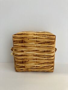 スクエアポーチ カゴ柄 ハンドメイド
