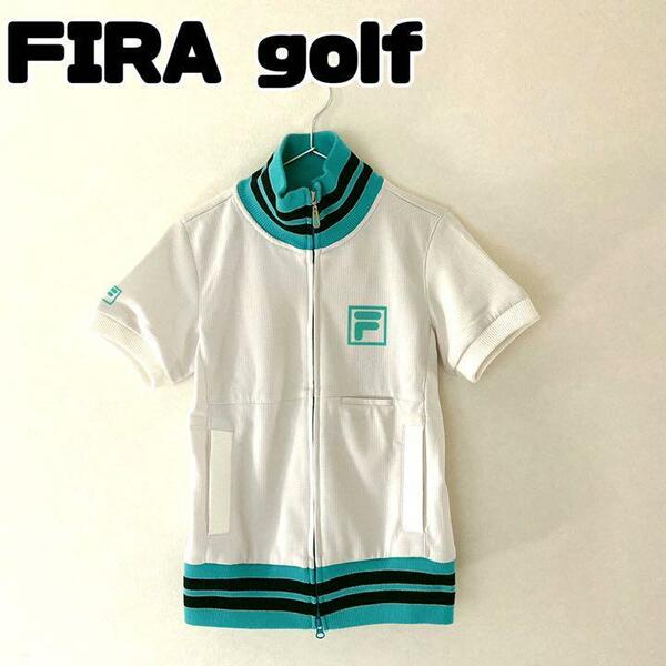 FIRA golf フィラ ジップアップジャケット 半袖シャツ ジャケット M レディース ゴルフウェア ジャージ 上着 トップス 防寒 重ね着 可愛い