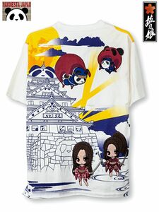 新品【パンディエスタ】“忍びのパンダ×ばっとうむすめ”刺繍入りTシャツ☆XXL PANDIESTA