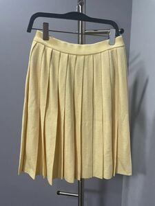  beautiful goods ROPE flair skirt pleated skirt M lady's yellow color knee height 