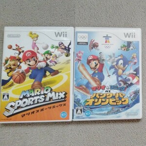 Wiiソフト2個 マリオスポーツミックス、バンクーバーオリンピック