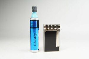 【1円~】デュポン Dupont ラインD ブラック シルバー クラシック ガス ライター 喫煙具 小物 【中古】