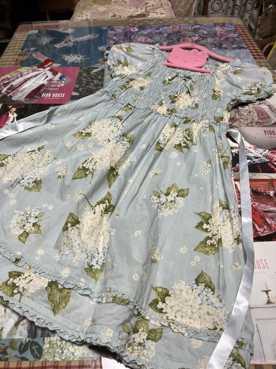 本店 ピンクハウス ハイドランジアプリント 紫陽花 ブラウス スカート