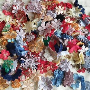 刺繍 手芸 花 フラワー ワッペン 飾り 縫製 半製品 材料 素材 刺繍ワッペン ハンドクラフト ハンドメイド 卸 ソーイング 手作り 大量