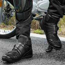 バイクブーツ バイク用靴 レーシング オートバイシューズ メンズ ツーリング 耐磨 防水 滑り止め 多サイズ ショート 大人用 3色 24.5CM_画像8