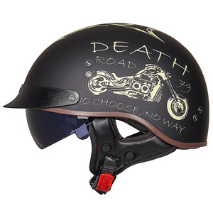 新品 ハーフヘルメット 内蔵ゴーグル 12色 半帽ヘルメット 男女兼用 バイクヘルメット 半キャップ ヘルメット Ｍ-XXL選択可 D-M