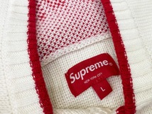 ☆Supreme/シュプリーム 21AW 2-Tone Hooded Sweater sizeL オフホワイト×レッド 2トーン ニットパーカー セーター 古着 used☆_画像6