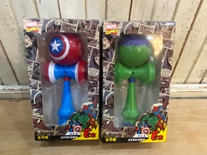 未開封☆MARVEL COMICS/マーベルコミックス Happyくじ E賞 けん玉 キャプテンアメリカ ハルク 2種類 セット☆