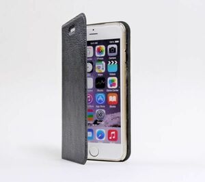 iPhone6/6s 手帳型 携帯カバー 送無 レザー /ブラック/