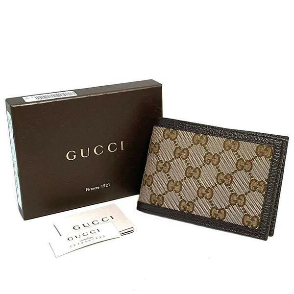 新品未使用　 GUCCI グッチ　二つ折り財布 GGキャンバス