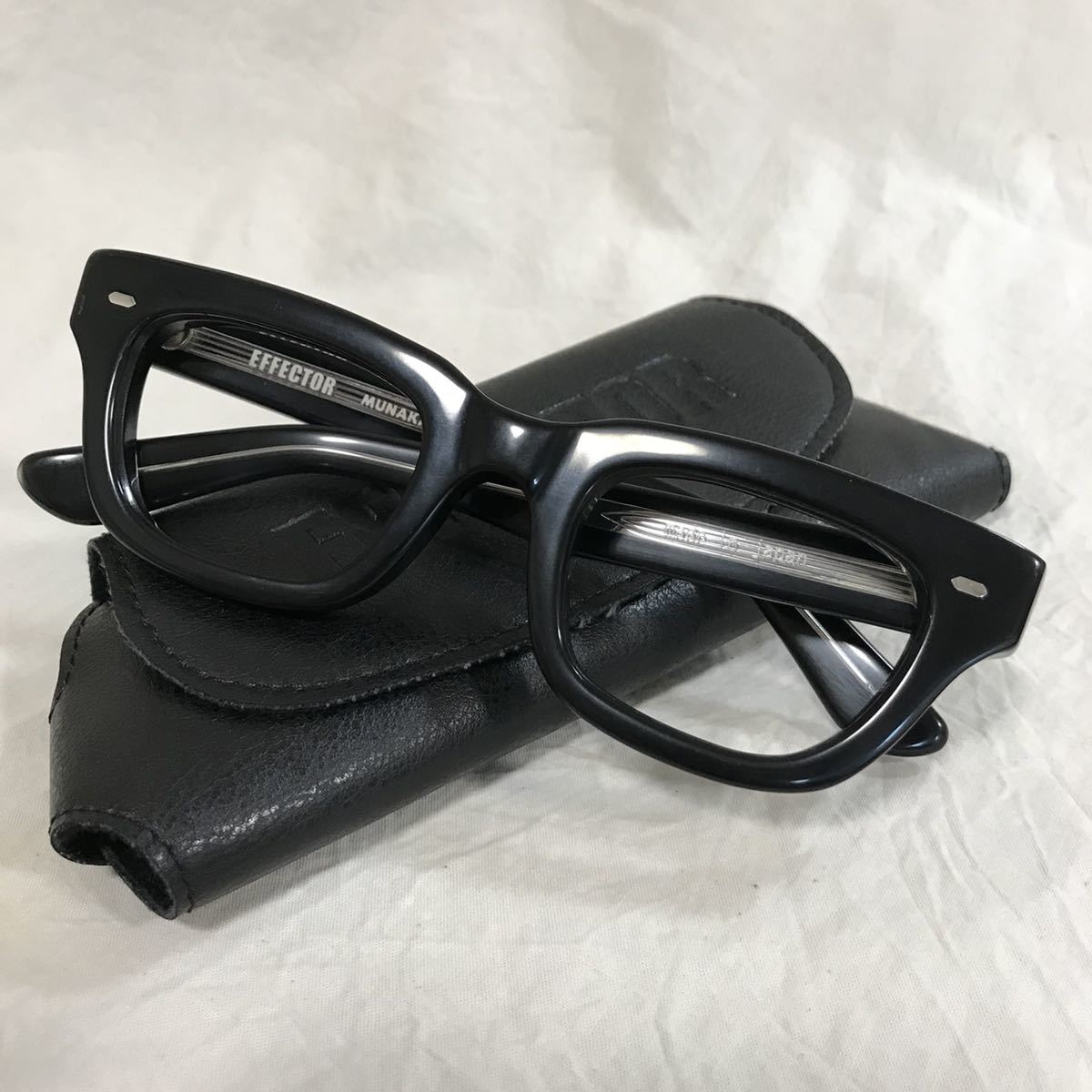 EFFECTOR MUNAKATAエフェクター ムナカタ ウェリントン セルフレーム 黒ぶち メガネ 伊達 眼鏡 サングラス ブラック フレーム レンズ 無し