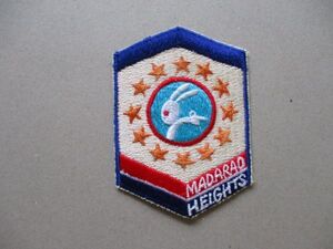 70s MADARAO斑尾高原HEIGHTSスキー場ワッペン/うさぎ兎ウサギ斑尾パッチ横振り刺繍キャラクター昭和レトロ雑貨アップリケ旅行SKI土産 V176