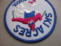 80s スキー エーカーSKI ACRES SKI SCHOOLワッペン/シュプール昭和レトロ刺繍USAパッチ旅行アップリケpatches雪ビンテージ土産 V178_画像3