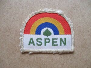 【中古】70s アスペン ASPEN スキーリゾート刺繍ワッペン/米国コロラド州ビンテージ雪山スキー旅行スーベニア虹USAアウトドア V179