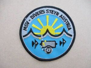 スキューバダイビングMSV-DIVERS STEYR AUSTRIAオーストリア刺繍ワッペン/Aスクーバ自然ダイビング海パッチPATCHESアップリケ V180