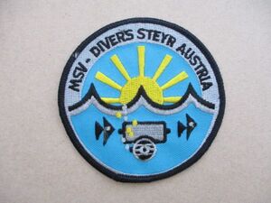 スキューバダイビングMSV-DIVERS STEYR AUSTRIAオーストリア刺繍ワッペン/Aスクーバ自然ダイビング海パッチPATCHESアップリケ V180