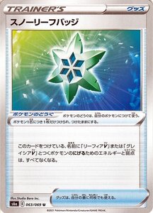 ポケモンカードゲーム剣盾 s6a 強化拡張パック イーブイヒーローズ スノーリーフバッジ U ポケカ グッズ