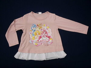 新品　100　プリキュア　デリシャスパーティー　長袖Ｔシャツ　ピンク　レターパック発送（代引き不可）FG9148