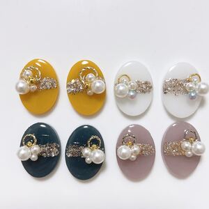 ハンドメイド ピアス イヤリング パーツ レジン ニュアンス カボション