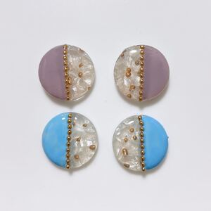 ハンドメイド ピアス イヤリング パーツ レジン ニュアンス カボション