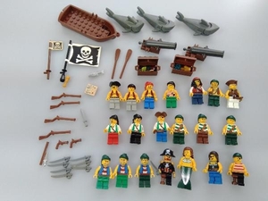 正規品 LEGO レゴ パイレーツ 海賊 ミニフィグ 20個 ＋大砲 サメ 宝箱 コイン 宝石 小舟 オール 海賊旗 など 大量 まとめ売り ※人魚 船長