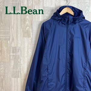 L.L.Bean エルエルビーン　ナイロンジャケット サイズS 青　薄手 長袖　軽量 メンズ　トップス ジップパーカー　大きめ　
