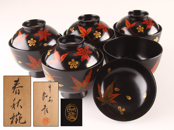 くイタミが ヤフオク! - 平安象彦 八千代椀 小吸物椀 五客 共箱 には