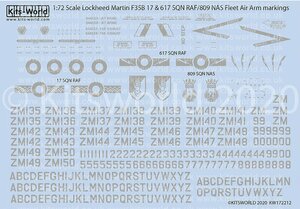 キッツワールド KW172212 1/72 イギリス空軍/艦隊航空隊 ロッキード・マーティン F-35B ライトニング