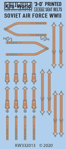 キッツワールド KW332013 1/32スケール 3D フルカラー シートベルト. ソビエト空軍 WWII. ヤコブレフ・ラヴォーチキン用