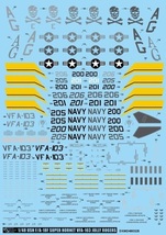 DXMデカール 91-4240 1/48 USN F/A-18F スーパー ホーネット VFA-103 ジョリー ロジャース_画像3