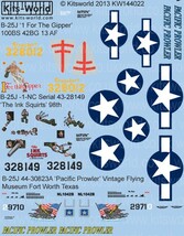 キッツワールド KW144022 1/144 米陸軍 B-25 デカールセット `1 For the Gipper` The Ink Squirts 98 Seabees, `Pacific Prowler_画像1