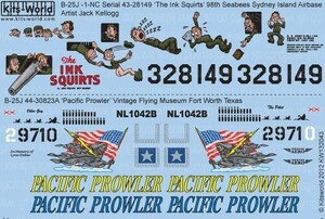 キッツワールド KW132043 1/32 米海兵隊 B-25J ミッチェル `The Ink Squirts`1945 ,米陸軍 B-25J ミッチェル `Pacific Prowler`