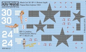 キッツワールド KW148157 1/48 WW.II アメリカ海軍 PBY-5A カタリナ `ブラックキャット 30` `Pistol Packin` Mama