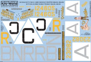 キッツワールド KW148130 1/48 米陸軍航空軍 B-17F フライングフォートレス 第303爆撃飛行群 第359爆撃飛行隊 `Knockout Dropper` etc.