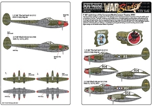 キッツワールド 1/72 KW172247 ロッキード P-38F ライトニング デカールシート