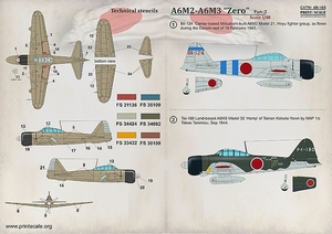 プリントスケール 48-165 1/48 三菱A6M2/A6M3 零式艦上戦闘機 二一/二二型 Part 2