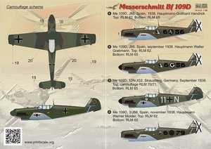 プリントスケール 48-024 1/48 メッサーシュミット Me-109 D