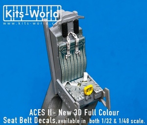 キッツワールド KW3D148007 1/48 スケール フルカラー3D シートベルトデカール 'ACES' イジェクションシートベルト他