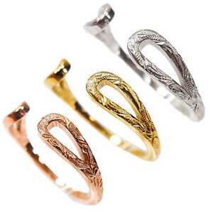  Hawaiian jewelry ring ring K14 Gold coating pink gold scroll birthday Insta 