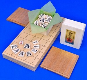 将棋セット　新桂5号折将棋盤セット(木製将棋駒樺材優良押し・駒台)【囲碁将棋専門店の将碁屋】