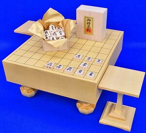  shogi set new ..3 size pair attaching shogi record set ( wooden shogi piece white . on carving piece )[ Go shogi speciality shop. . Go shop ]