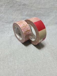 〇マスキングテープ　赤系　2個セット　カモ井mt